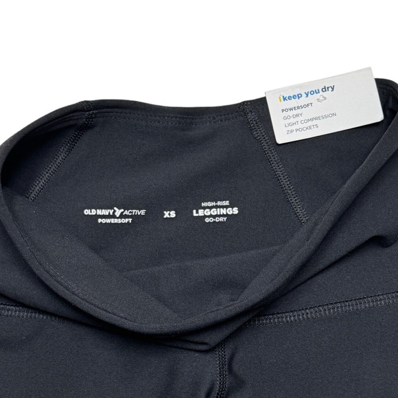 {Old Navy} "Powersoft High-Rise 7/8 Leggings Go-Dry Cargo Zip Pockets" Stretch - Picture 4 of 4